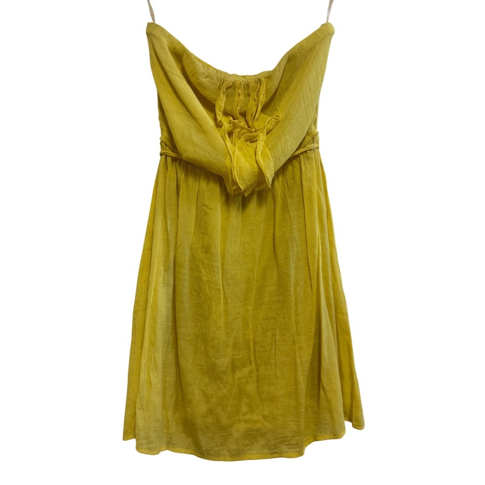 Speckless Womens Yellow Strapless Ruffle Mini Dress Size M JA73322LCL